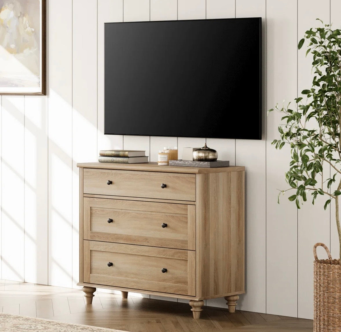Rustic 3-Drawer Farmhouse Dresser