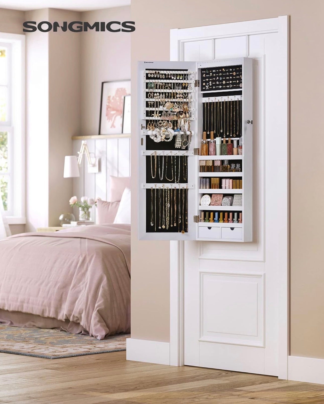 SONGMICS Hanging Jewelry Cabinet