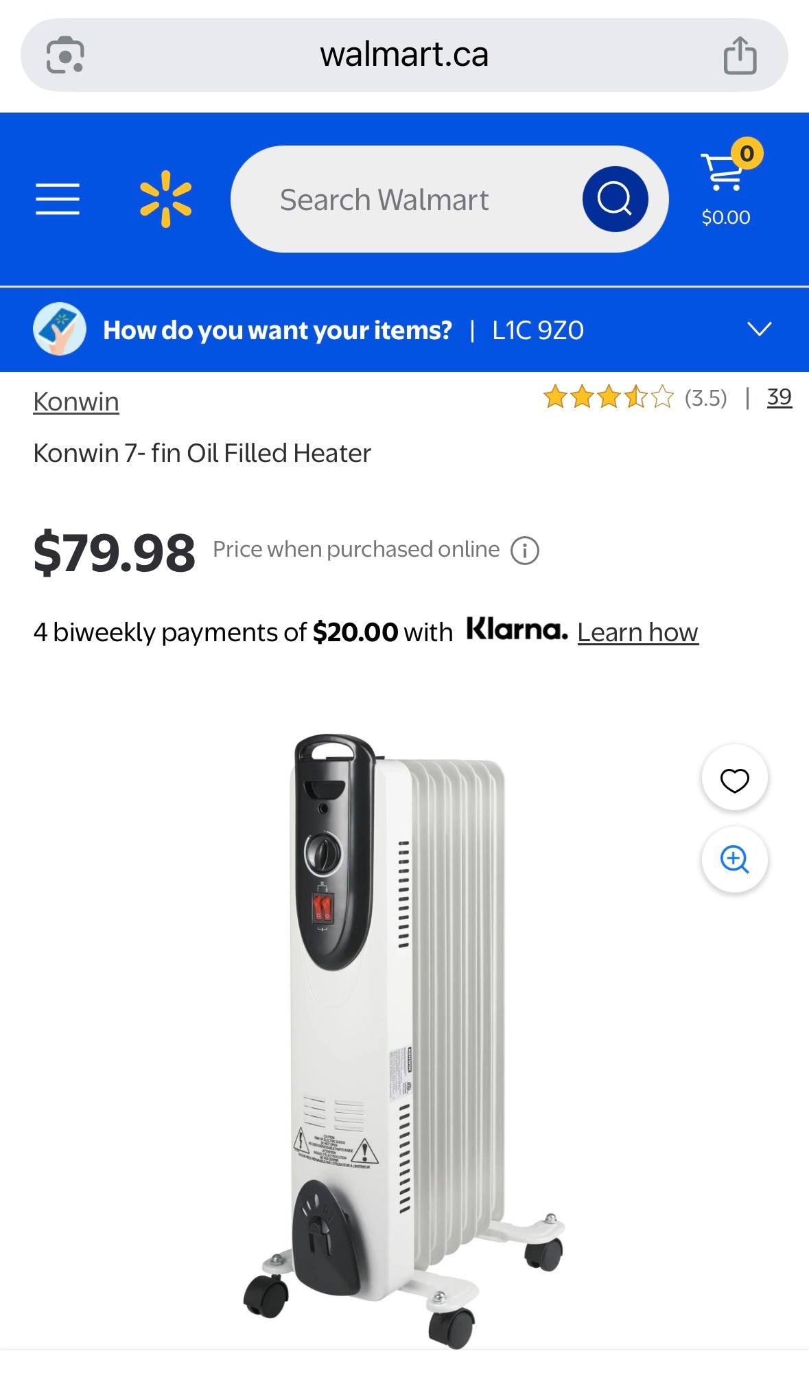 Konwin Oil-Filled Radiator Heater