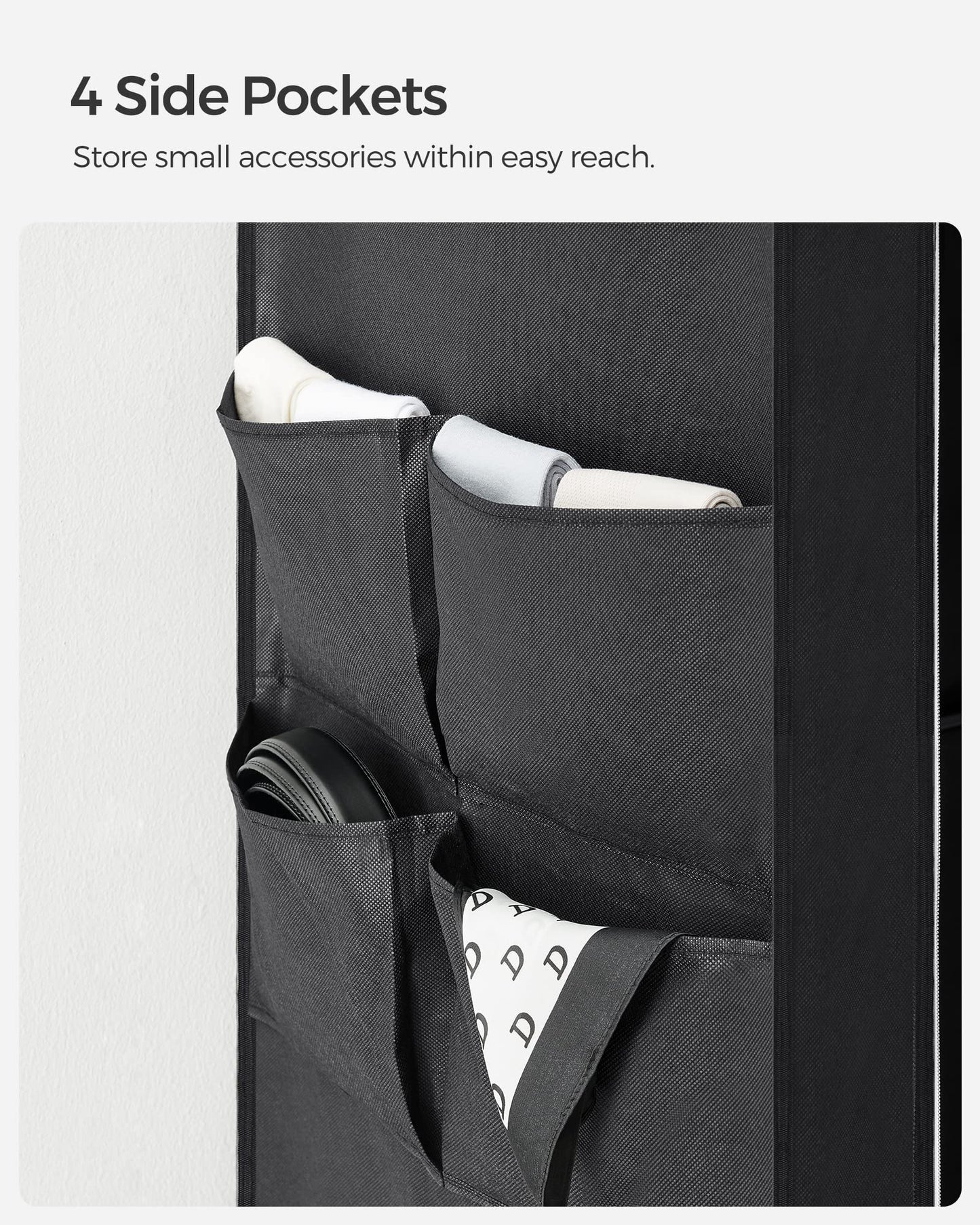 SONGMICS 3-Tier Portable Wardrobe Closet – Ink Black