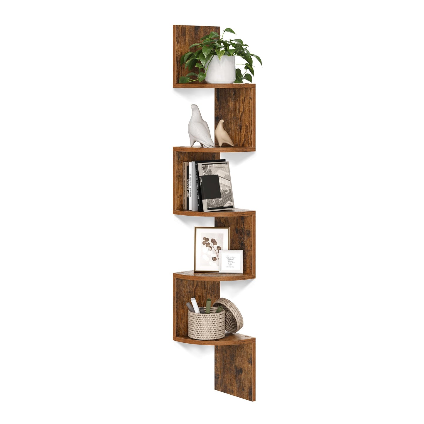 SONGMICS 5-Tier Wall-Mounted Corner Shelf