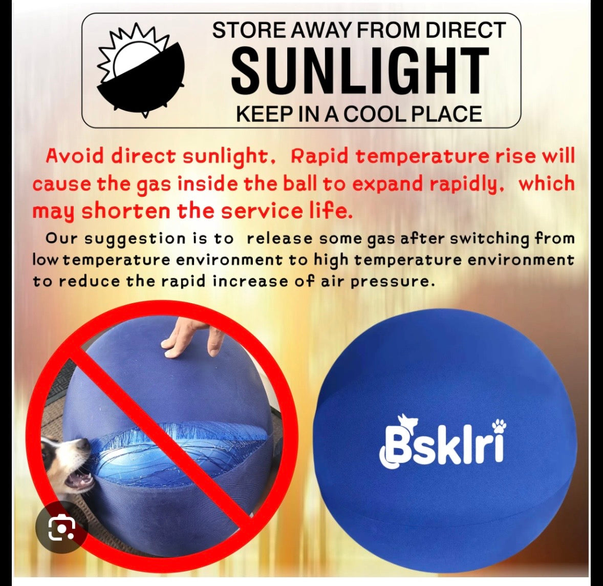 Bsklri Inflatable Herding Ball for Dogs