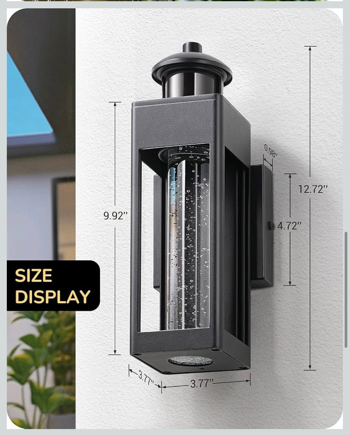 EDISHINE Motion Sensor LED Outdoor Wall Light – Black