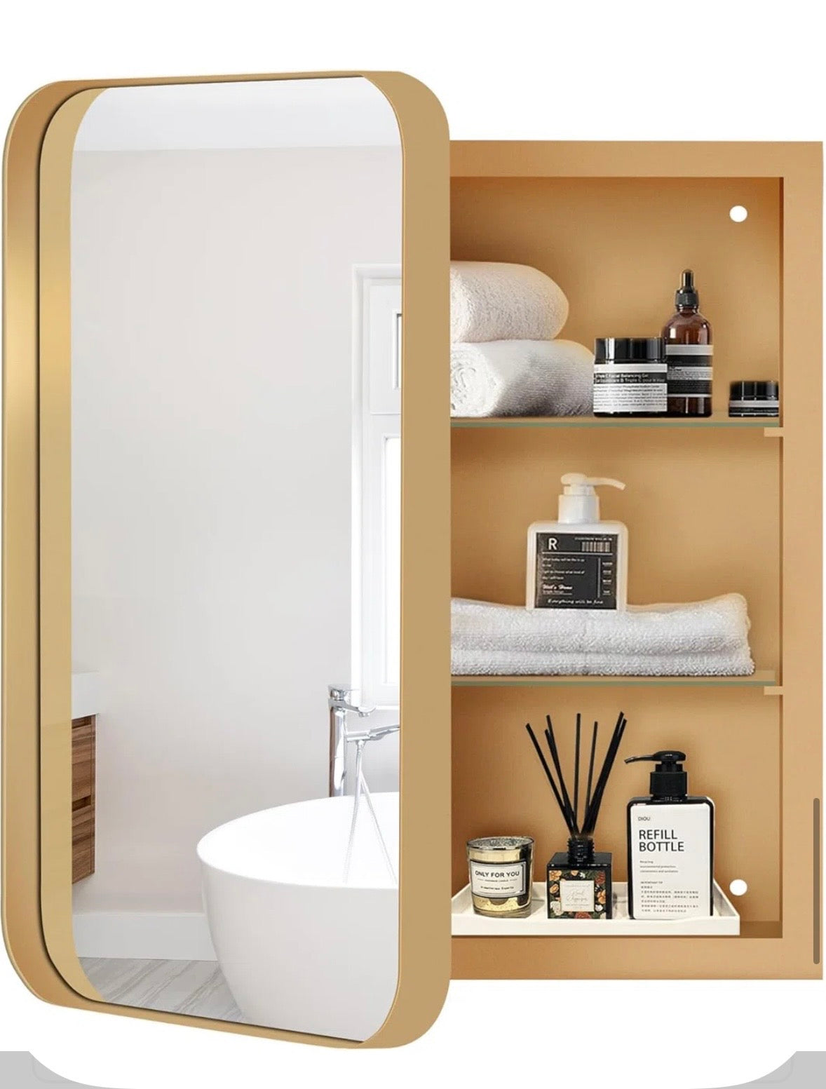 Modern Mirrored Bathroom Medicine Cabinet