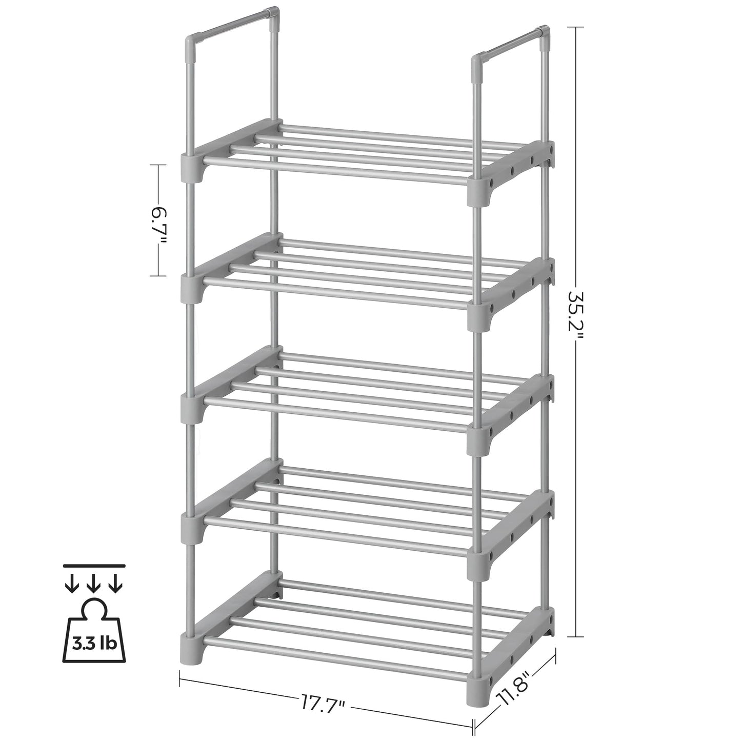 5-Tier Metal Shoe Rack