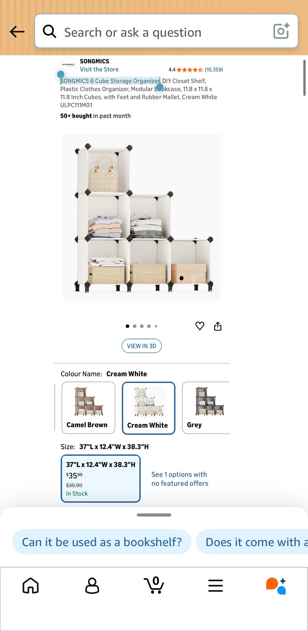 6-Cube Modular Storage Organizer