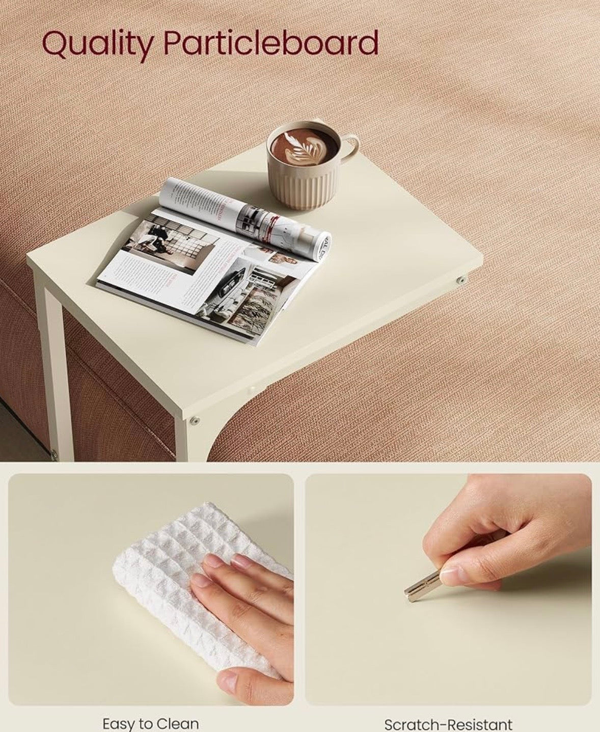 VASAGLE C-Shaped Side Table