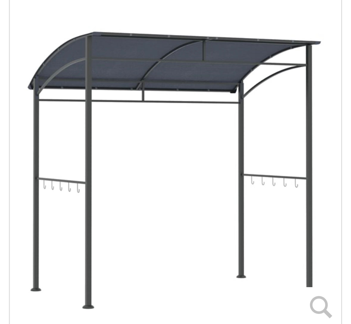Outsunny Grill Gazebo Shelter – Curved Canopy | Steel Frame | UV & Water-Resistant | Dark Grey