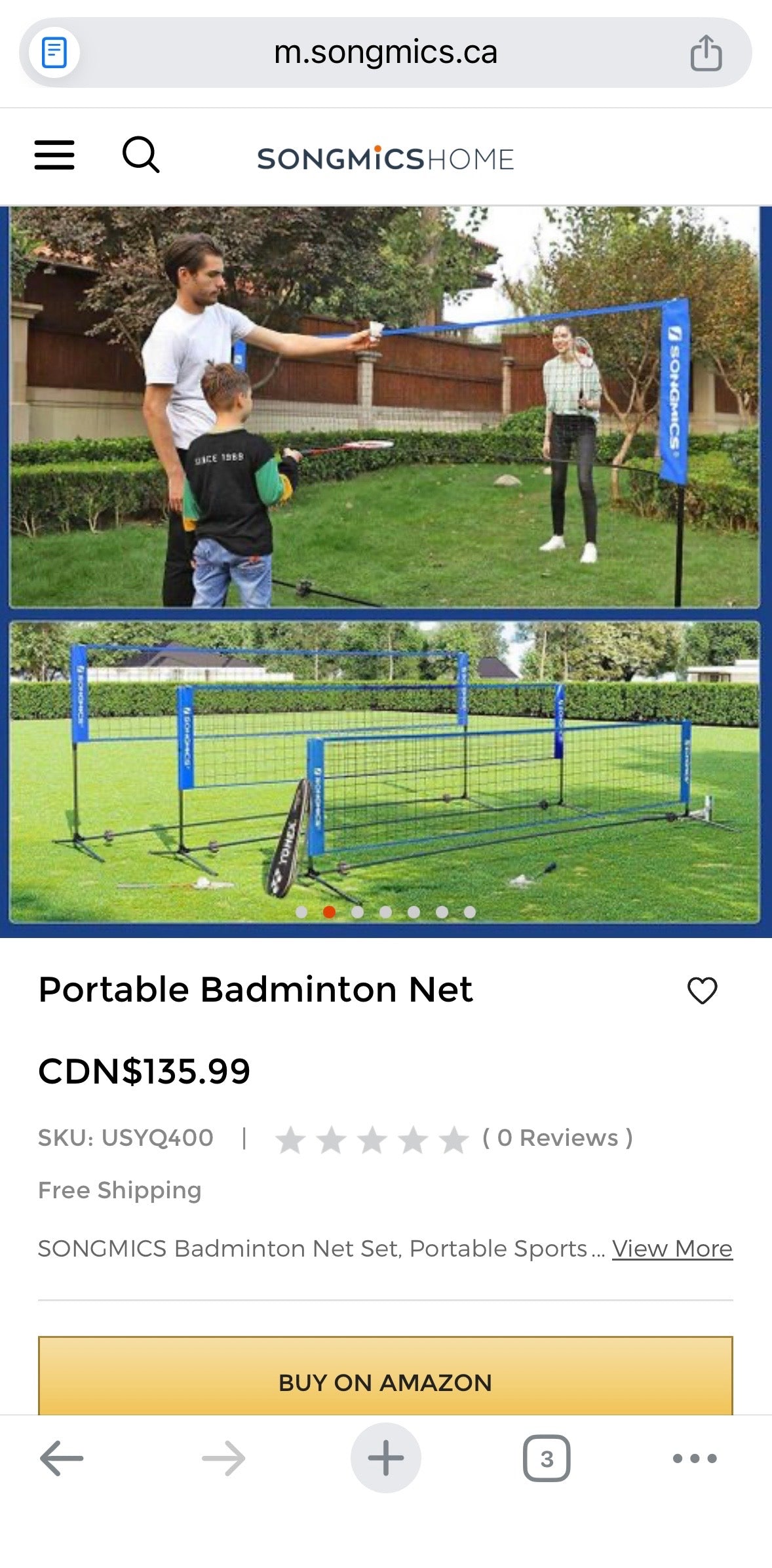13’ Portable Badminton Net Set with Adjustable Height