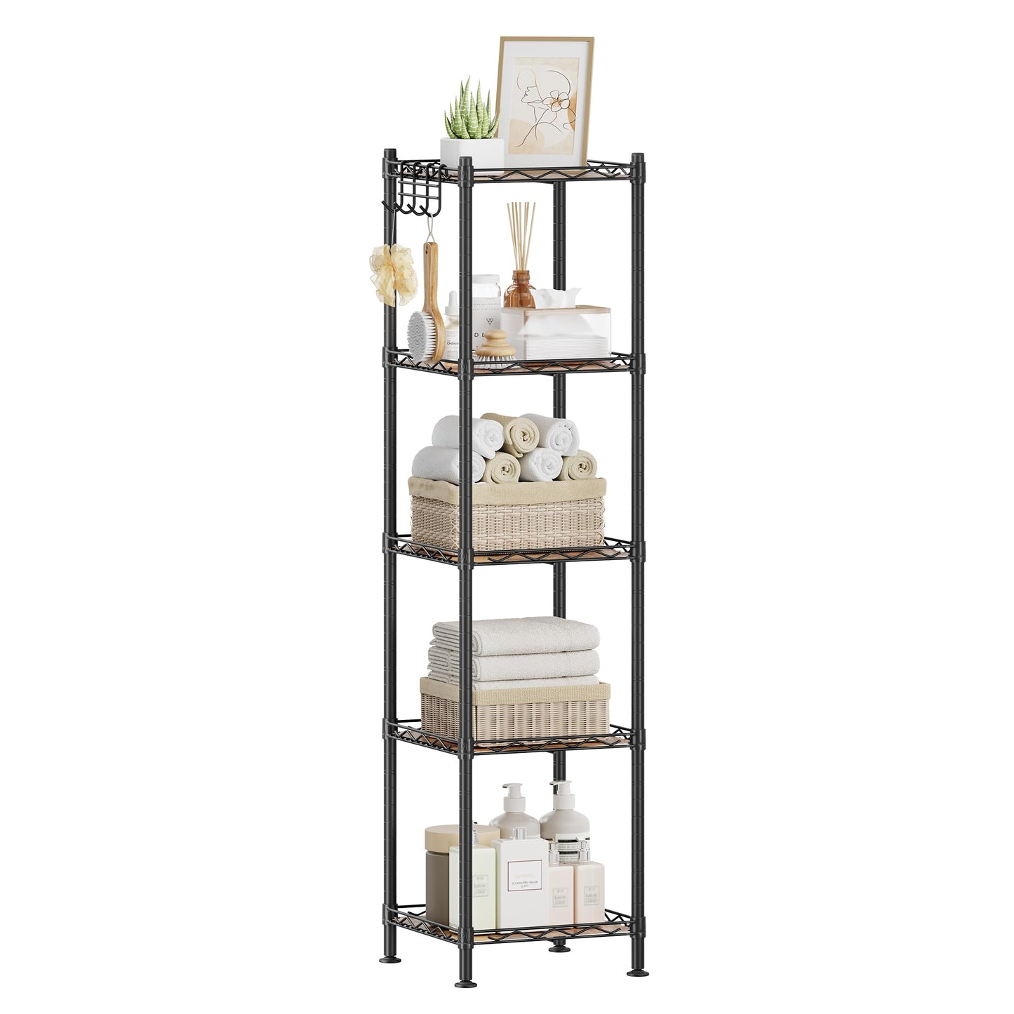 5-Tier Adjustable Metal Storage Shelf