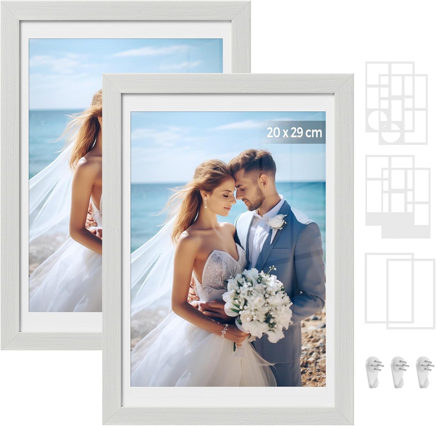 SONGMICS Collage Picture Frame – Rustic White