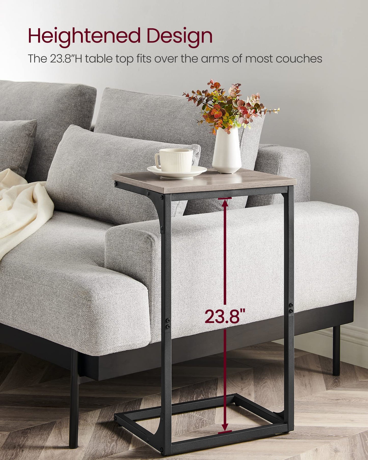 C-Shaped Sofa Side Table