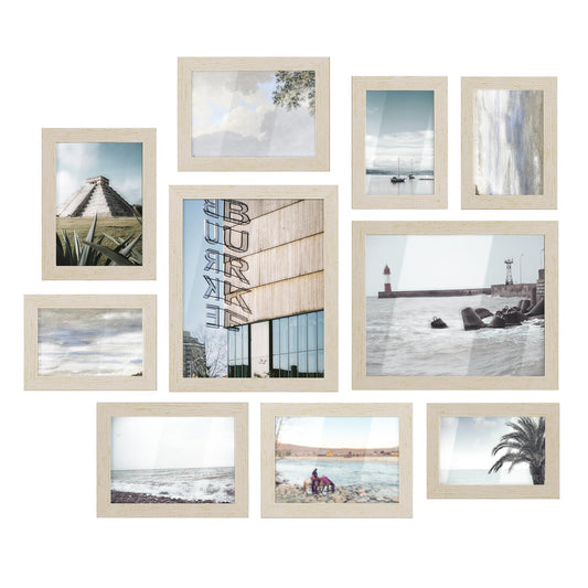 SONGMICS 10-Piece Gallery Wall Picture Frame Set – Natural Beige