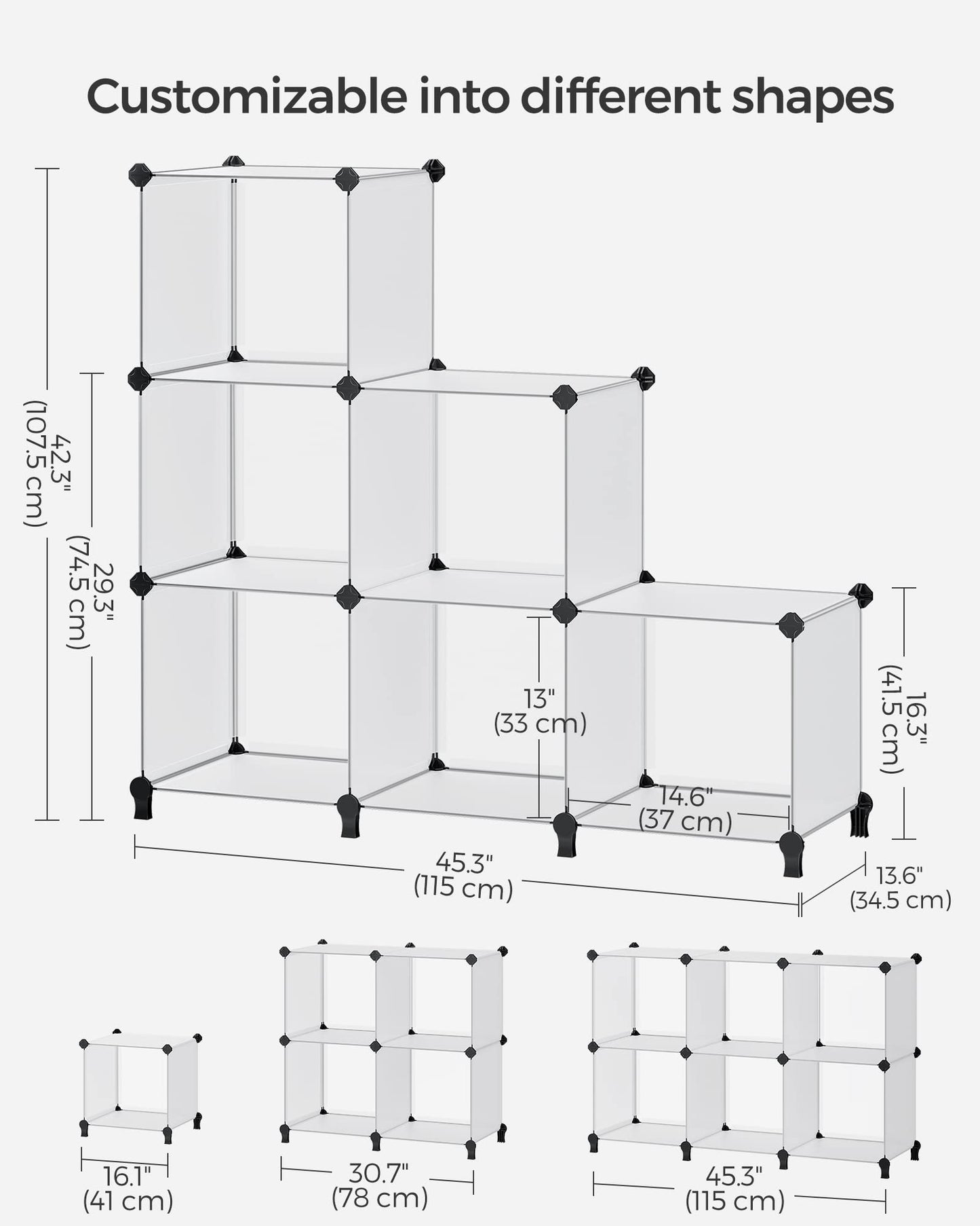 SONGMICS 6-Cube Modular Storage Organizer