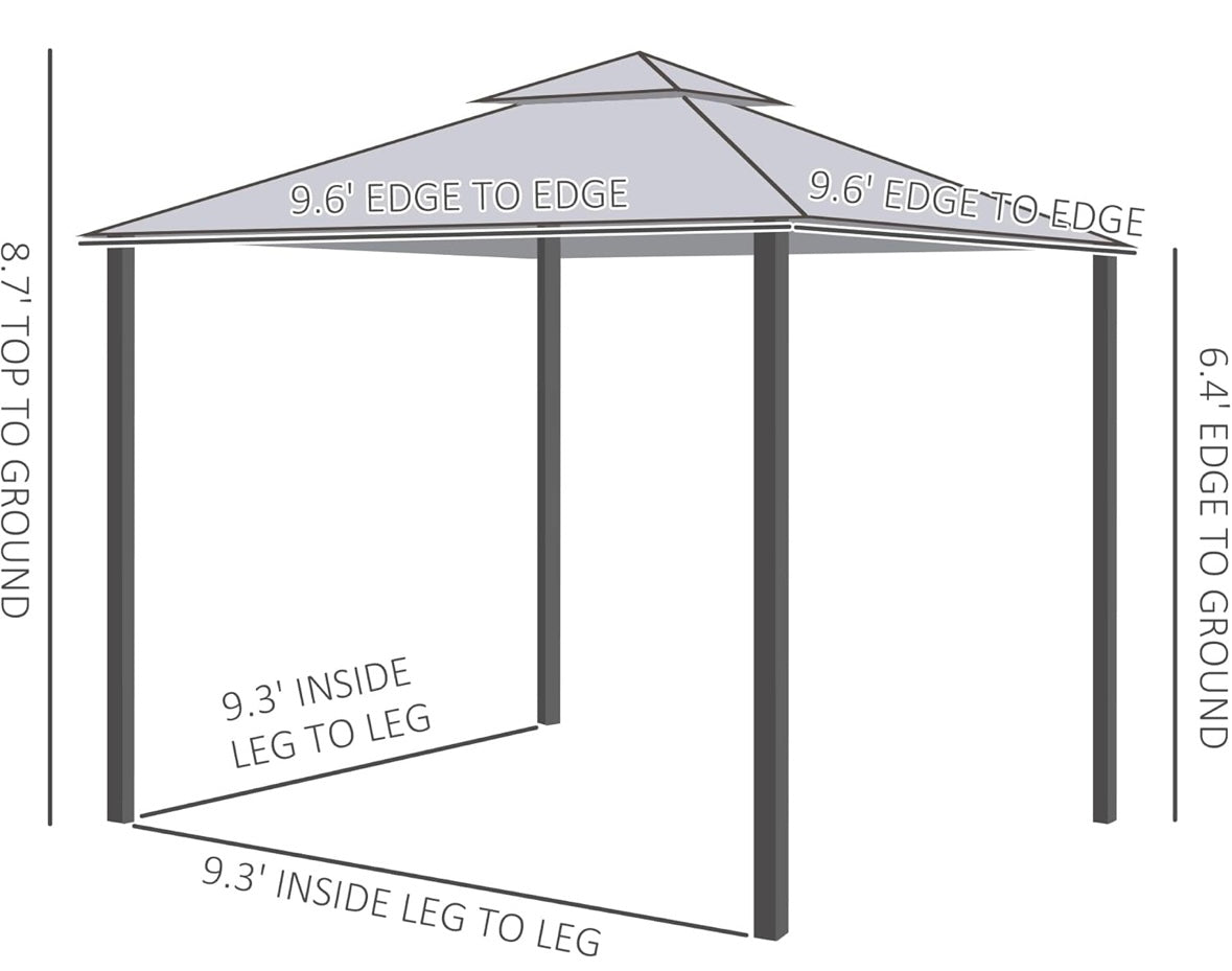 Outsunny 10×10 ft Outdoor Garden Gazebo — Steel Frame with Mosquito Netting, Curtains & Double-Tier Roof (Beige/Black)