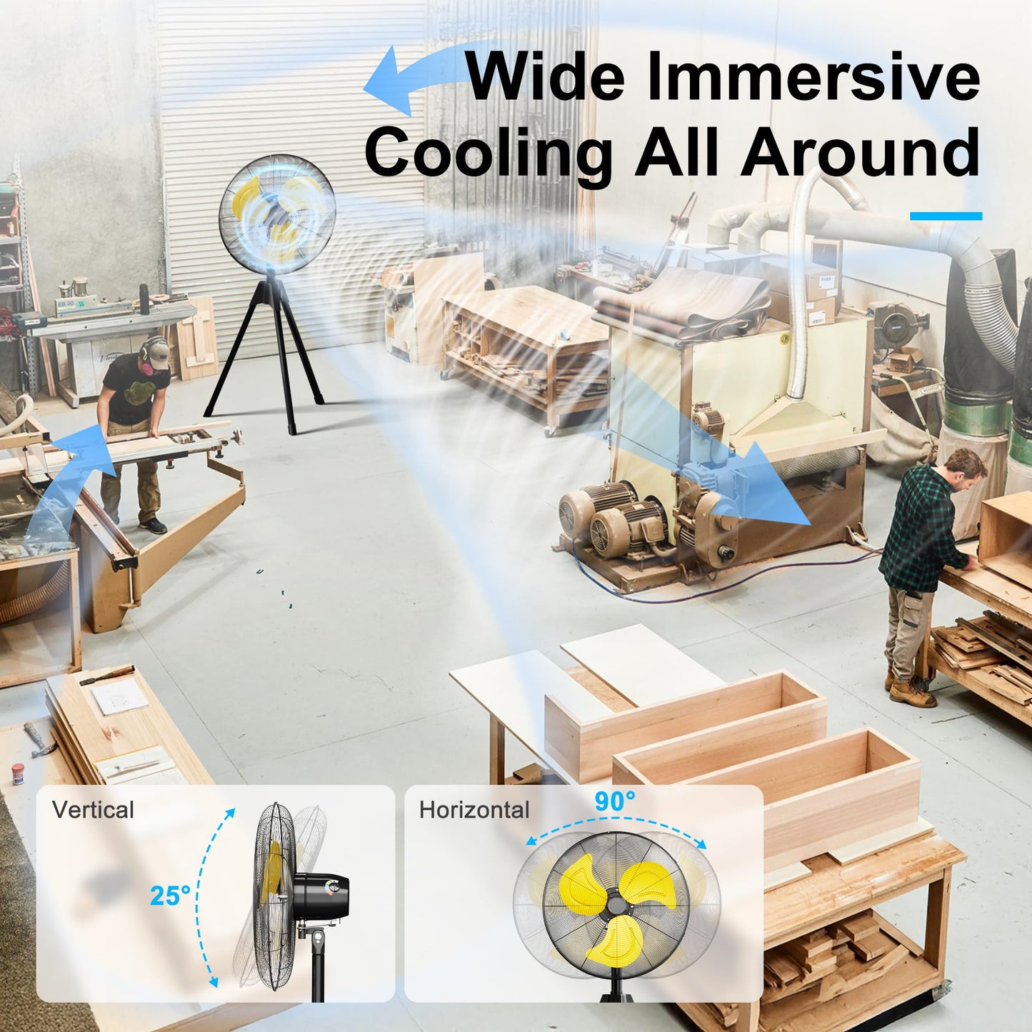 Uthfy 30” High-Velocity Industrial Pedestal Fan