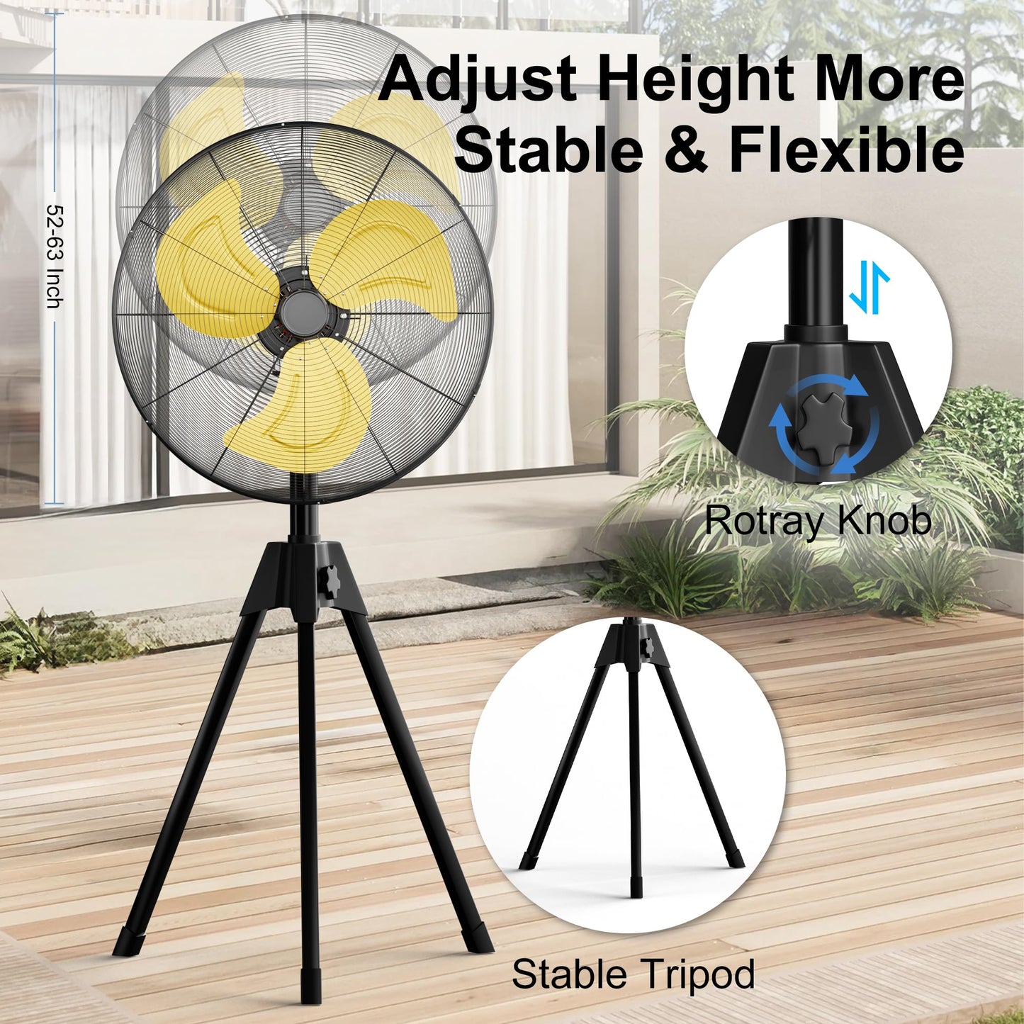 Uthfy 30” High-Velocity Industrial Pedestal Fan