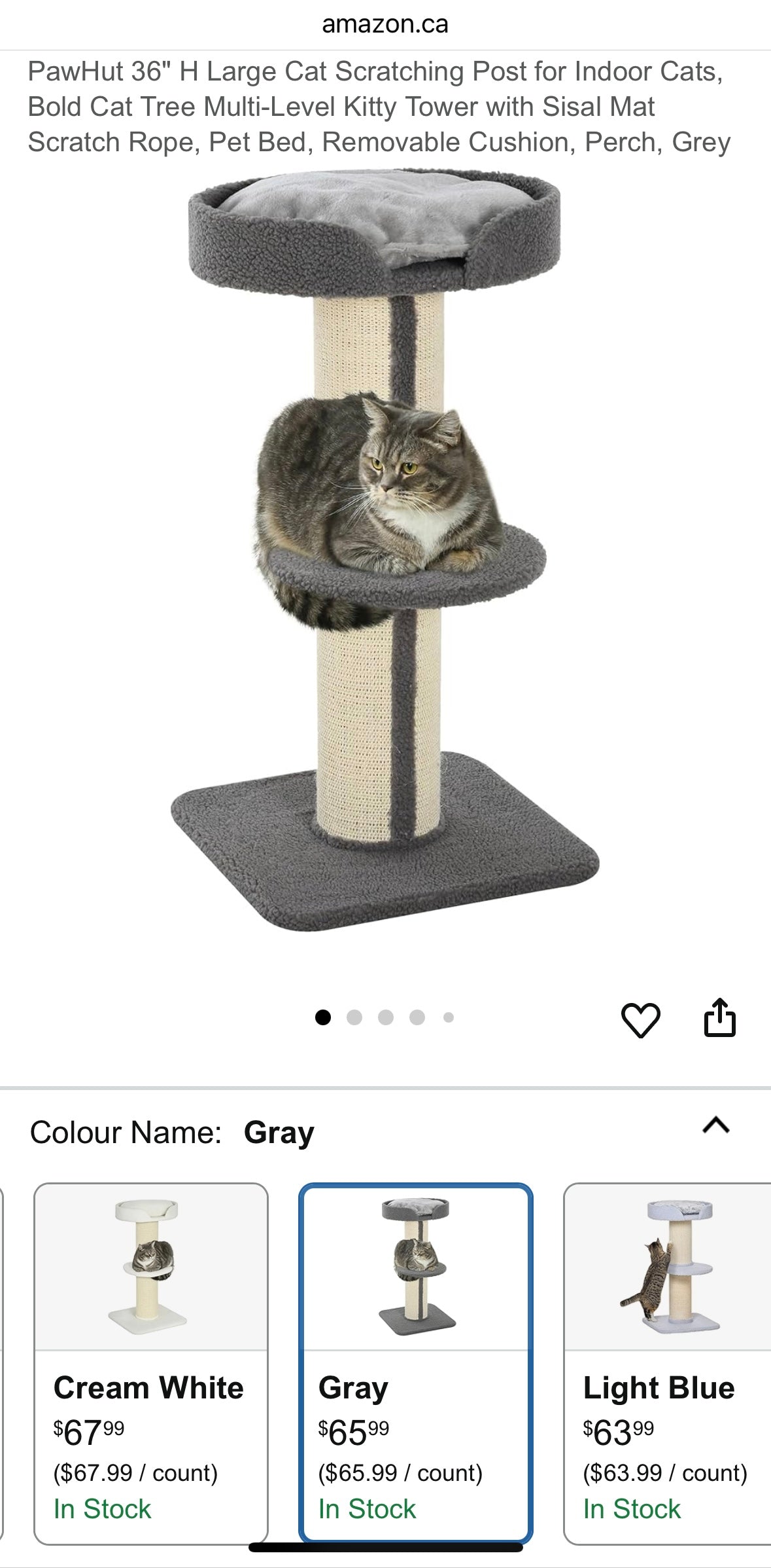 Modern Cat Tower with Bed, Perches & Scratching Post – Compact 3-Level Cat Tree for Indoor Cats
