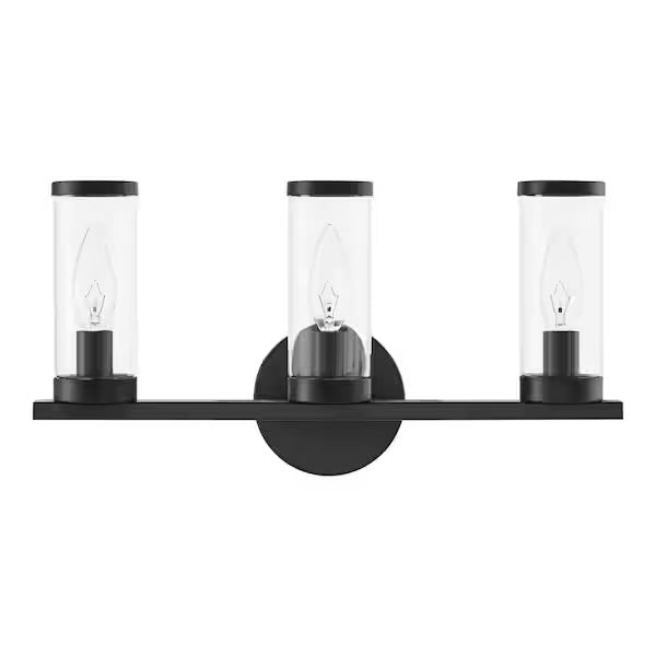Hampton Bay Loveland 3-Light Black Vanity Light