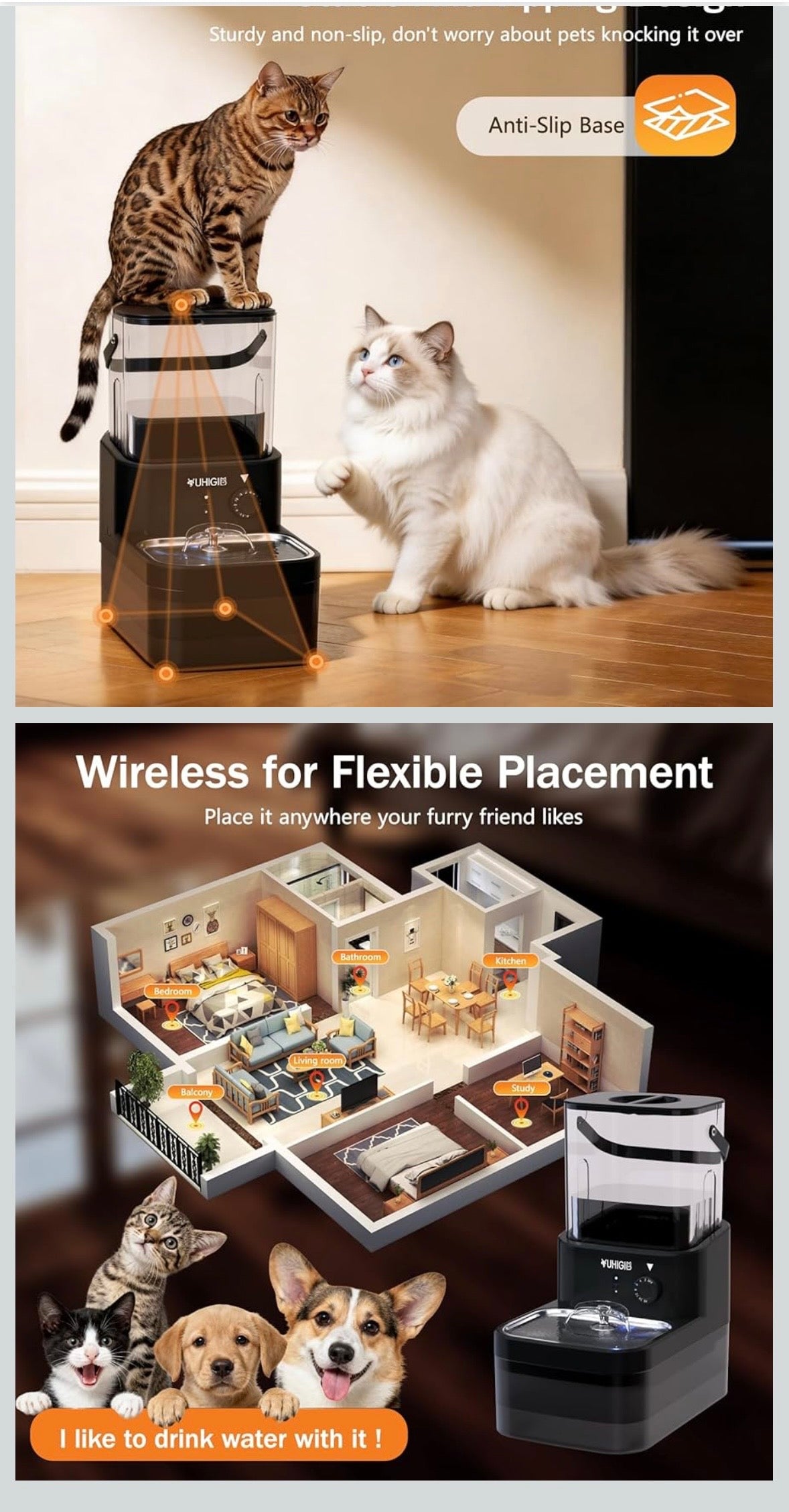 Smart Wireless Pet Water Fountain – 3L Capacity