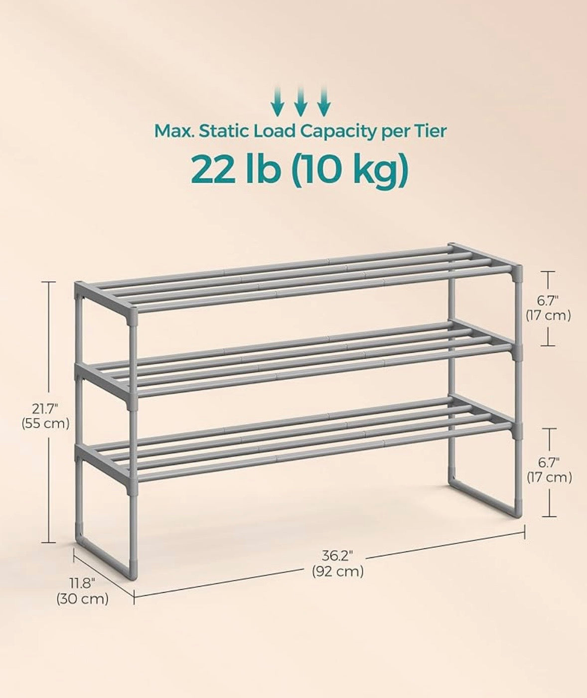 3-Tier Shoe Rack Organizer