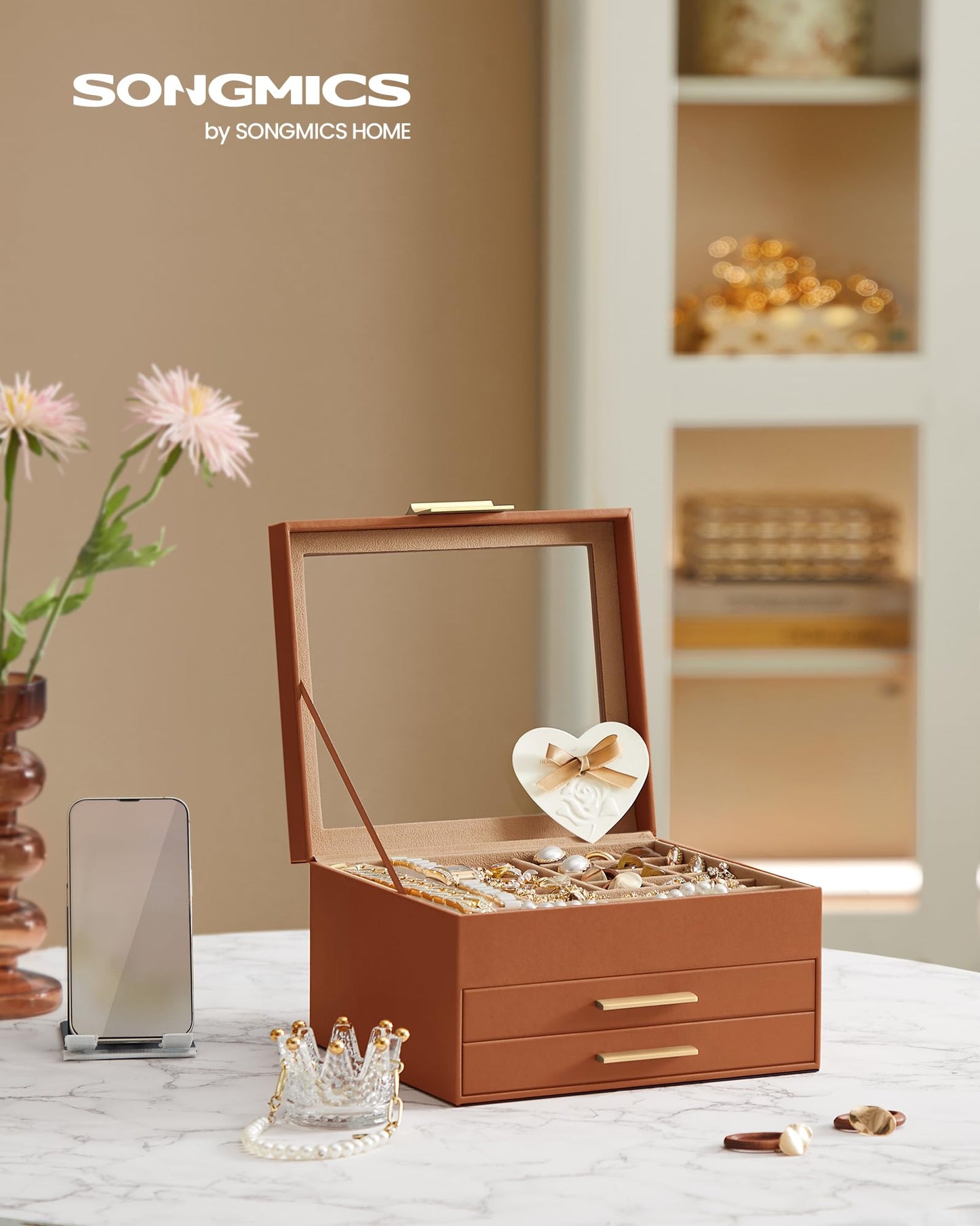 SONGMICS 3-Layer Jewelry Box