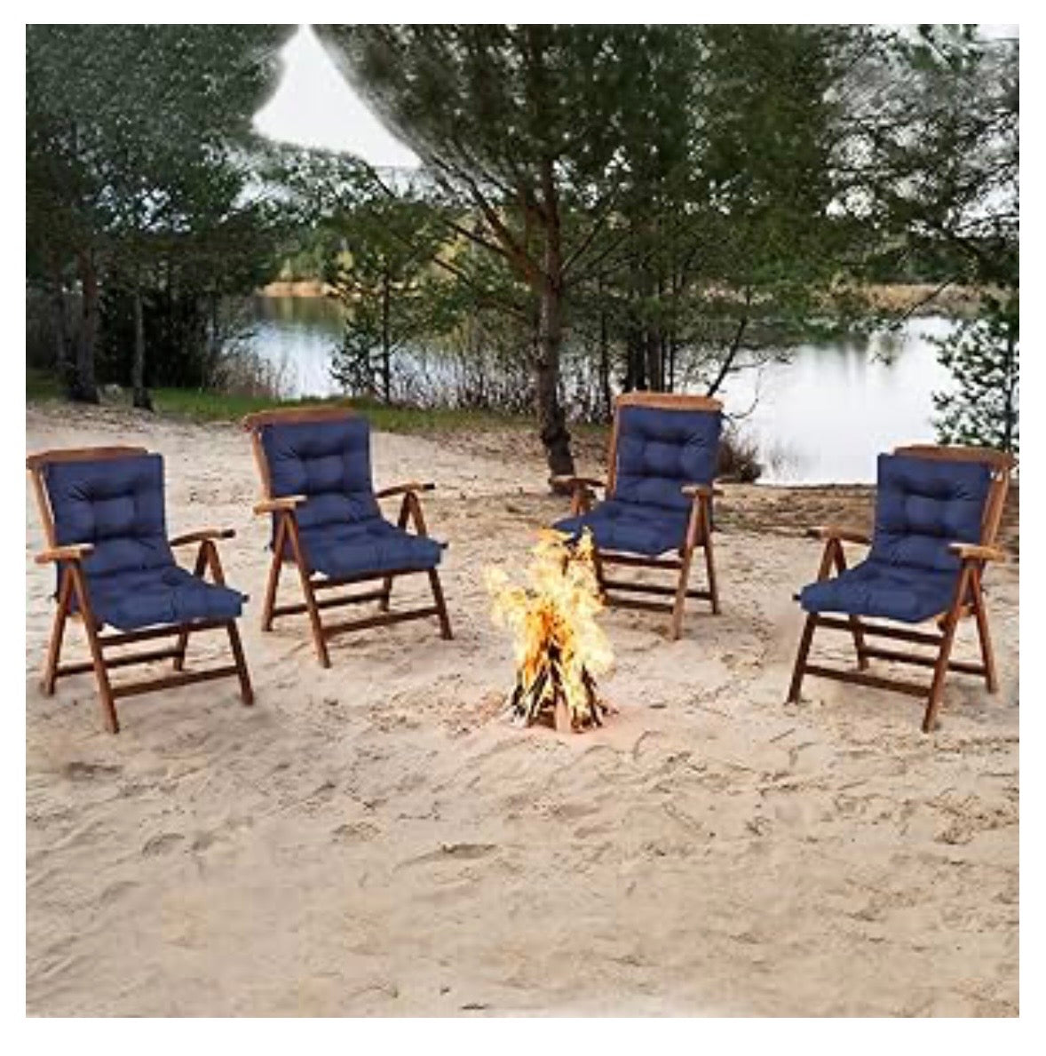 Outdoor Patio Chair Cushions with Back Support – Set of 2