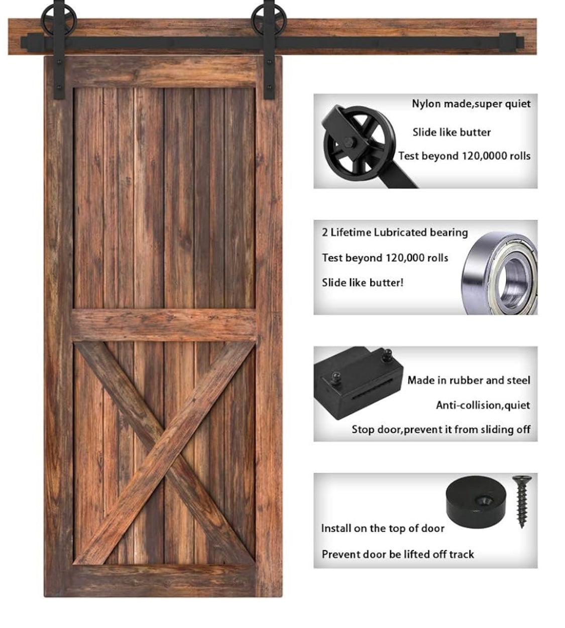 WINSOON 12FT Sliding Barn Door Hardware Kit – Open Box (Half Price!)