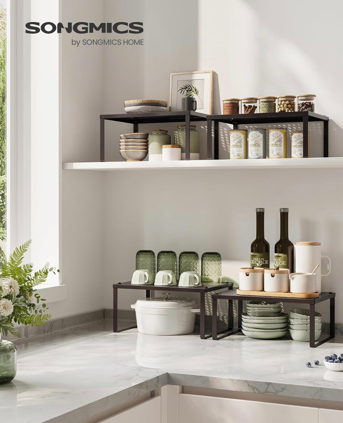 Stackable Cabinet Shelf Organizers