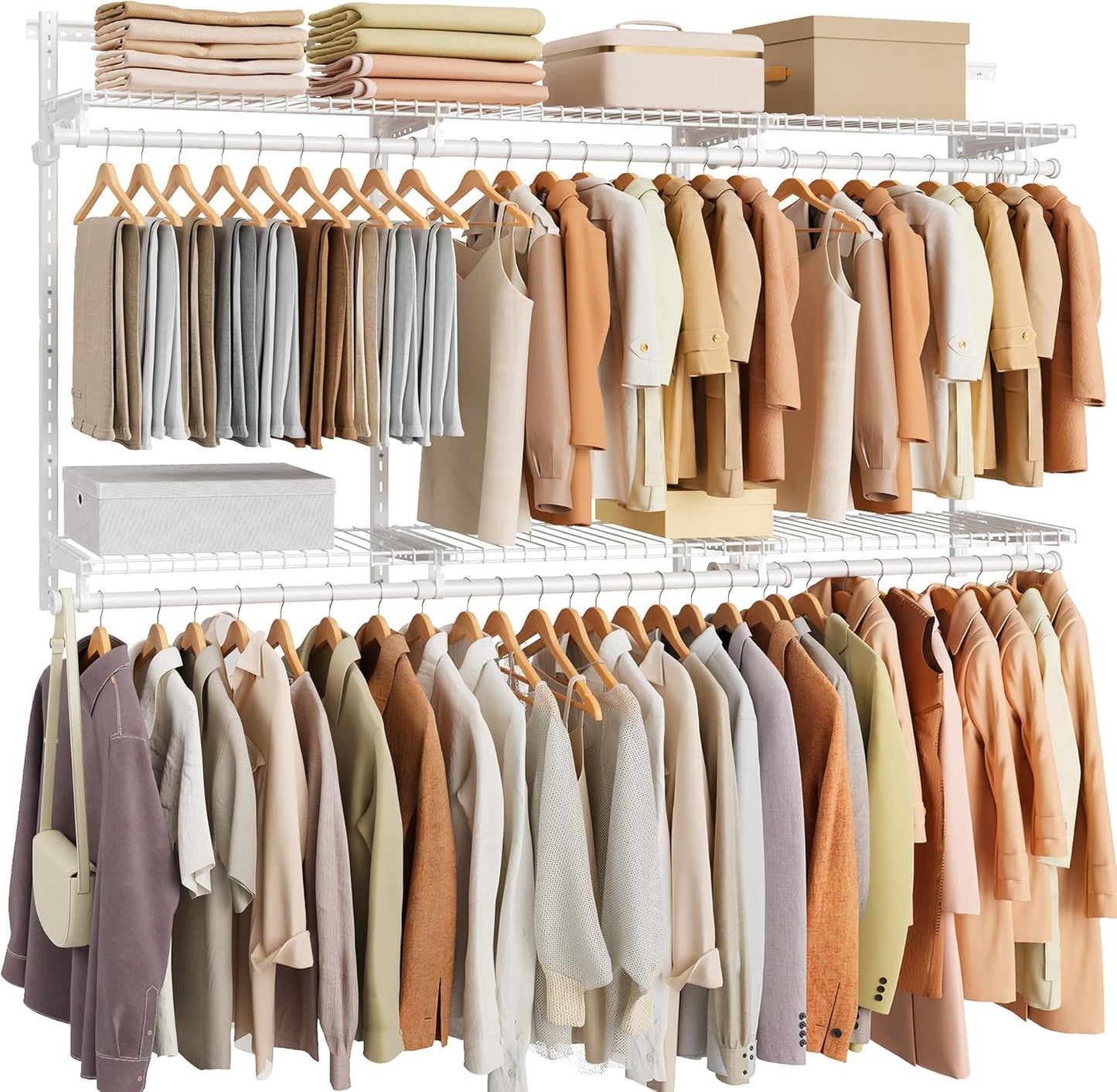 SONGMICS HOME Adjustable Closet System – Cloud White