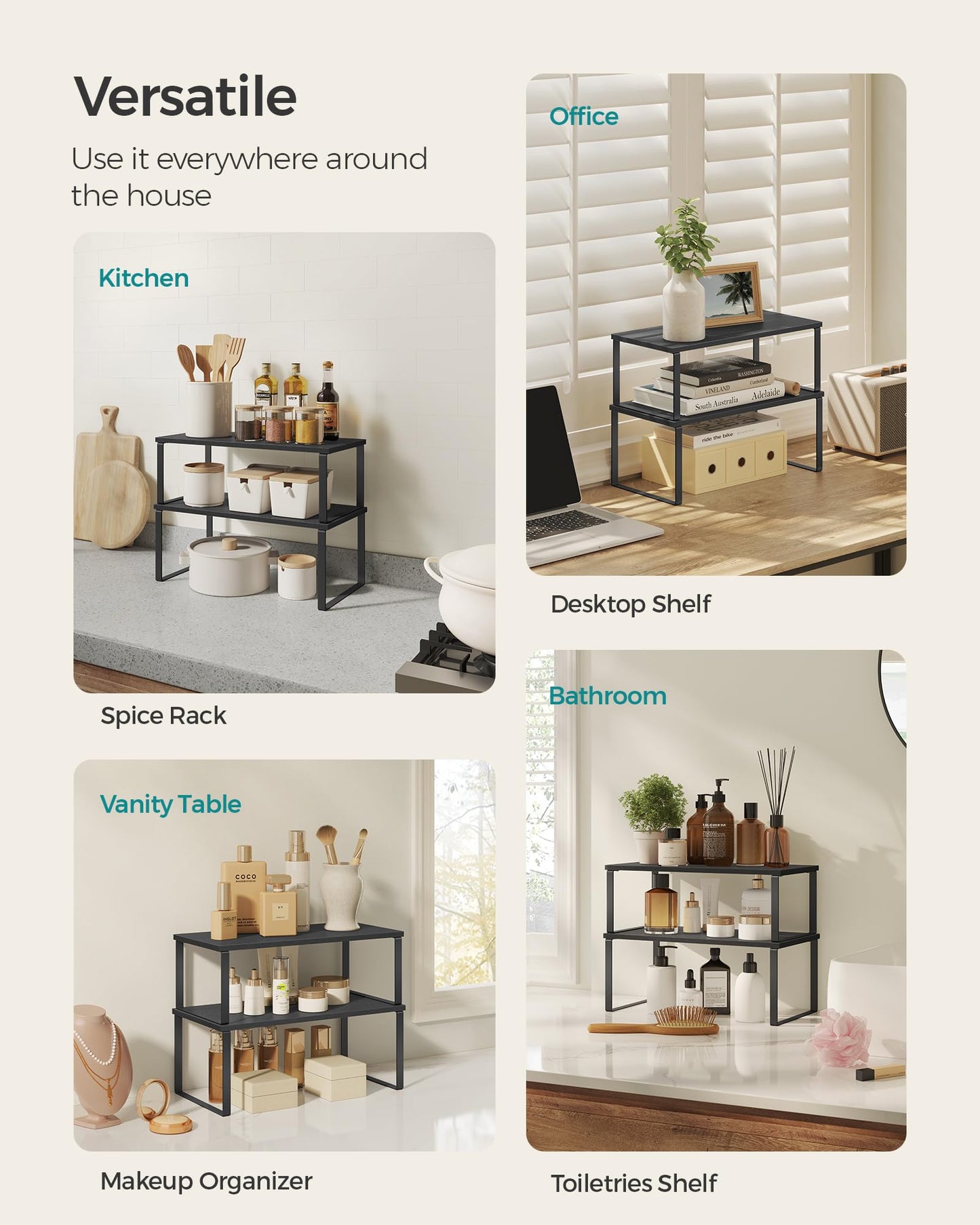 VASAGLE Expandable Countertop Shelf Organizer