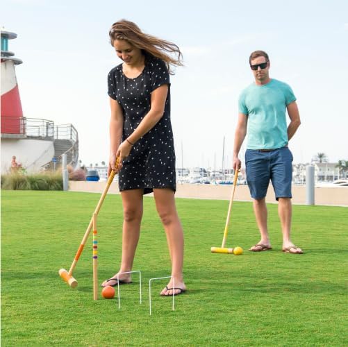Deluxe Croquet Set – Full Size Hardwood Lawn Game