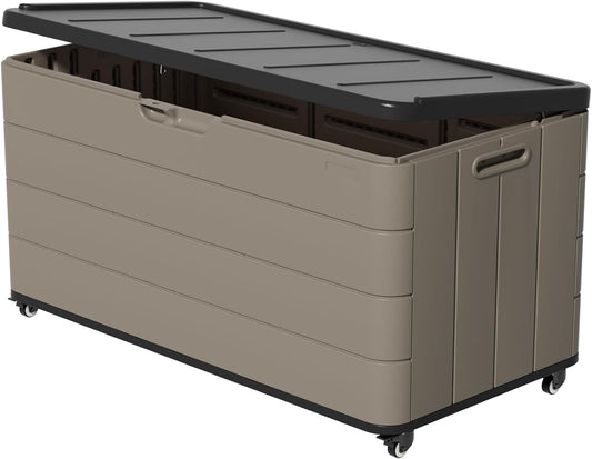 ZZM 100-Gallon Resin Deck Box with Wheels
