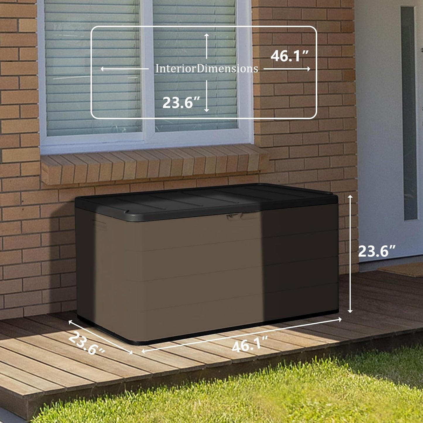 ZZM 100-Gallon Resin Deck Box with Wheels