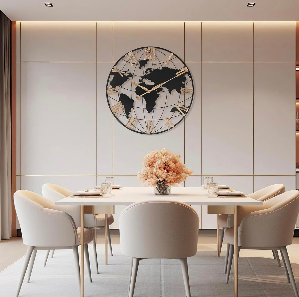 Pytha Sight 30-Inch Gold Roman World Map Wall Clock – 40 % Off Amazon Price!