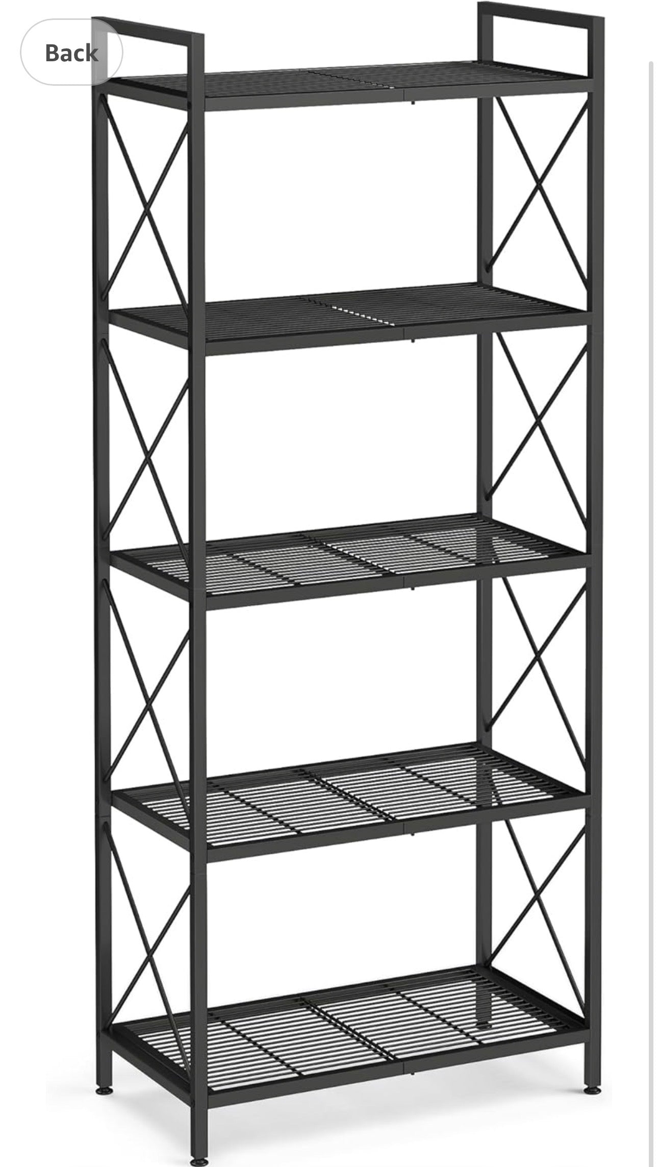 SONGMICS 5-Tier Adjustable Metal Storage Rack