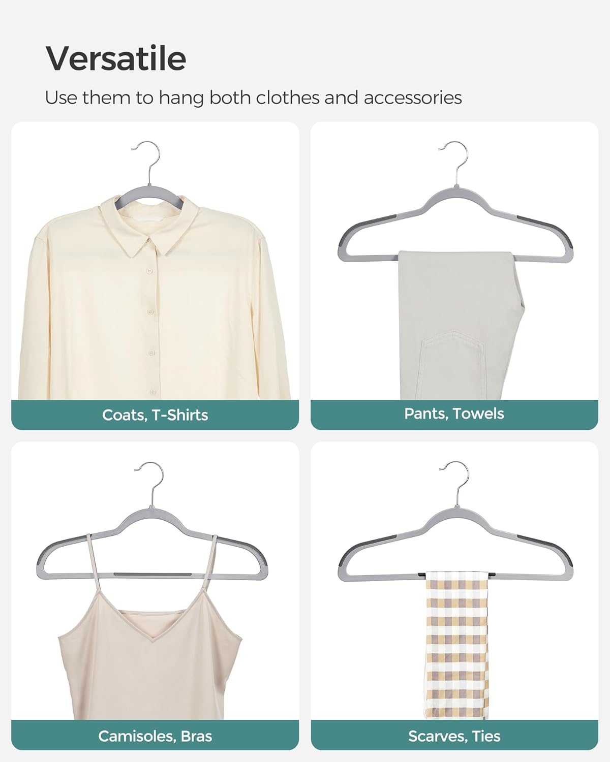 SONGMICS Non-Slip Slim Hangers – 50 Pack