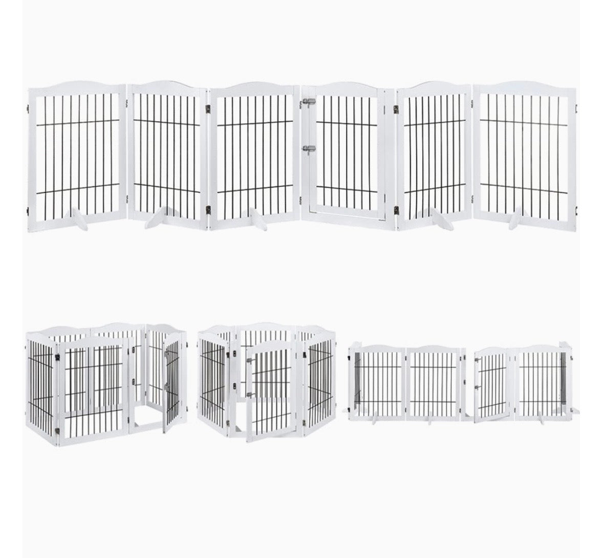 Extra-Wide 6-Panel Freestanding Pet Gate & Playpen