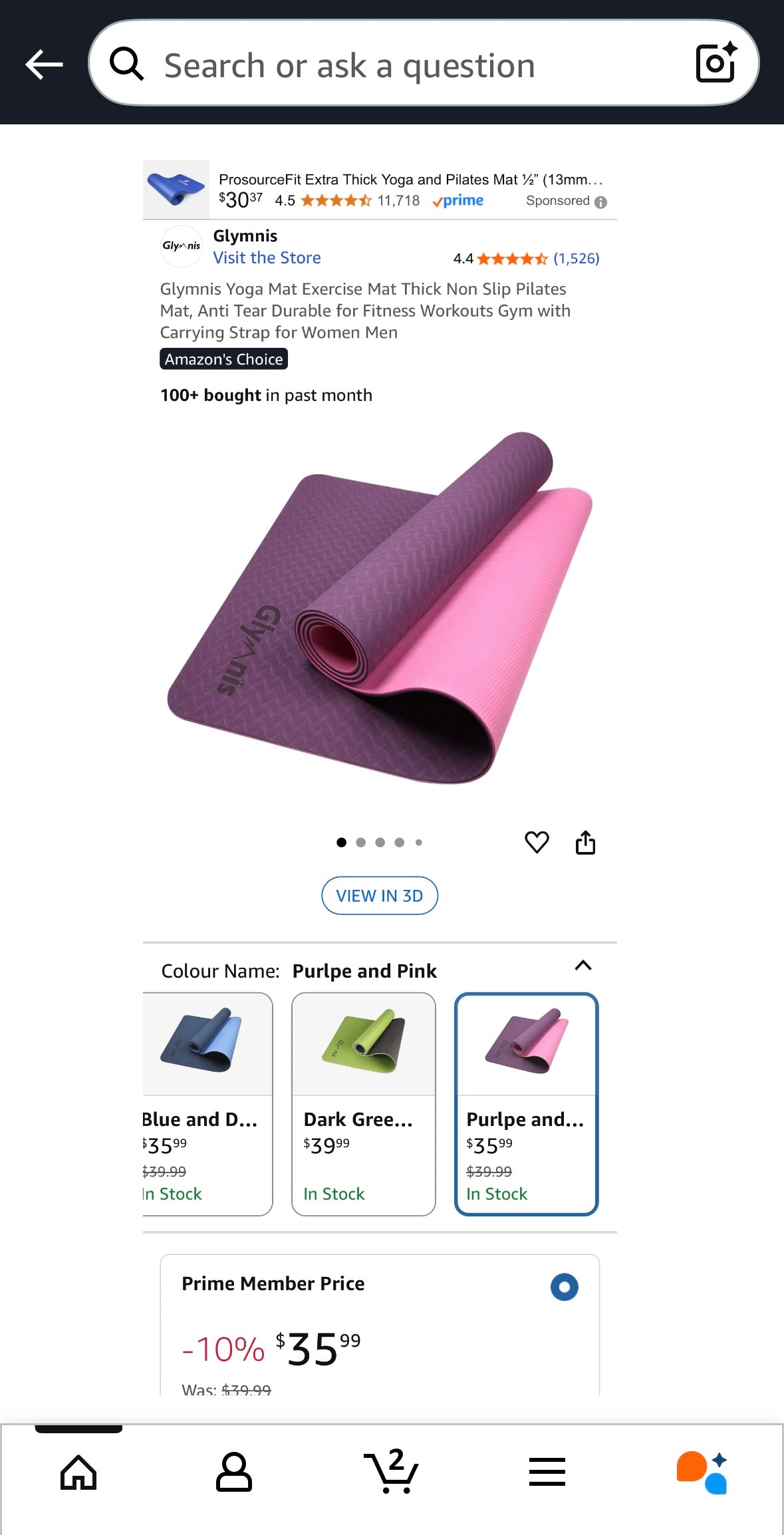 Glymnis Purple & Pink TPE Yoga Mat – 35% Off Amazon Sale Price!