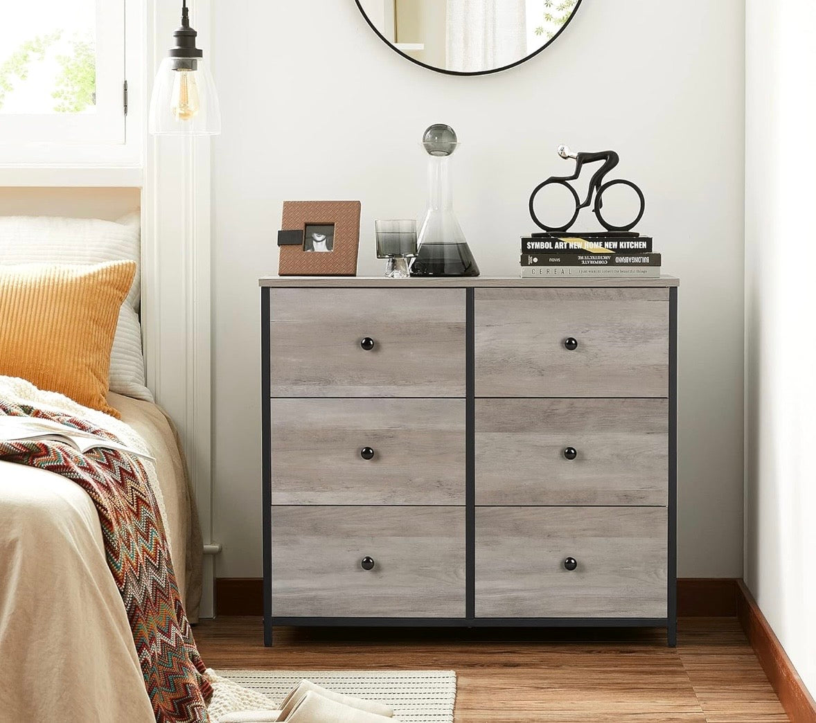 Industrial 6-Drawer Fabric Storage Dresser