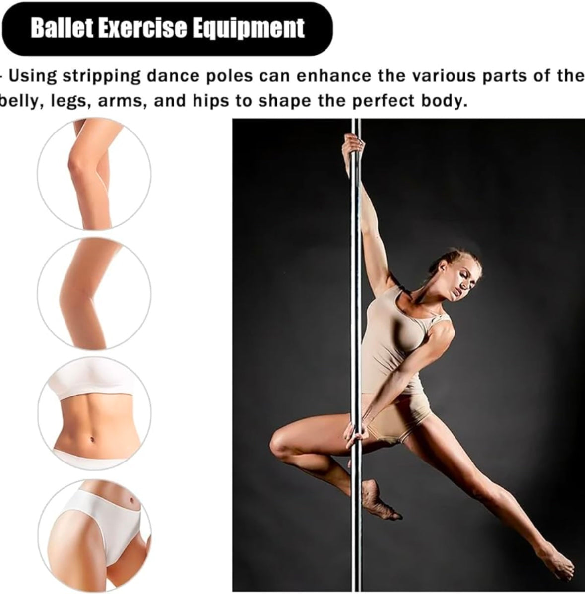 Heavy-Duty Adjustable Dance Pole – Static & Spinning Modes