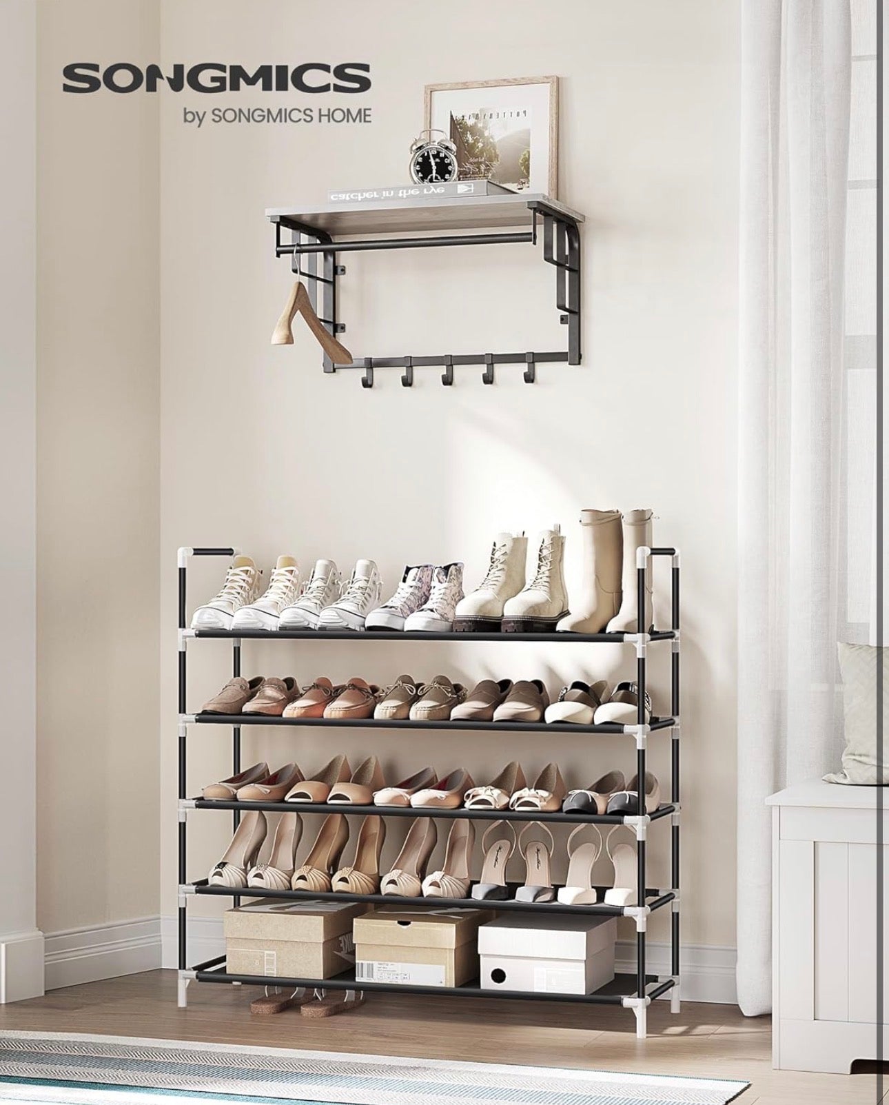 SONGMICS 5-Tier Shoe Rack Organizer