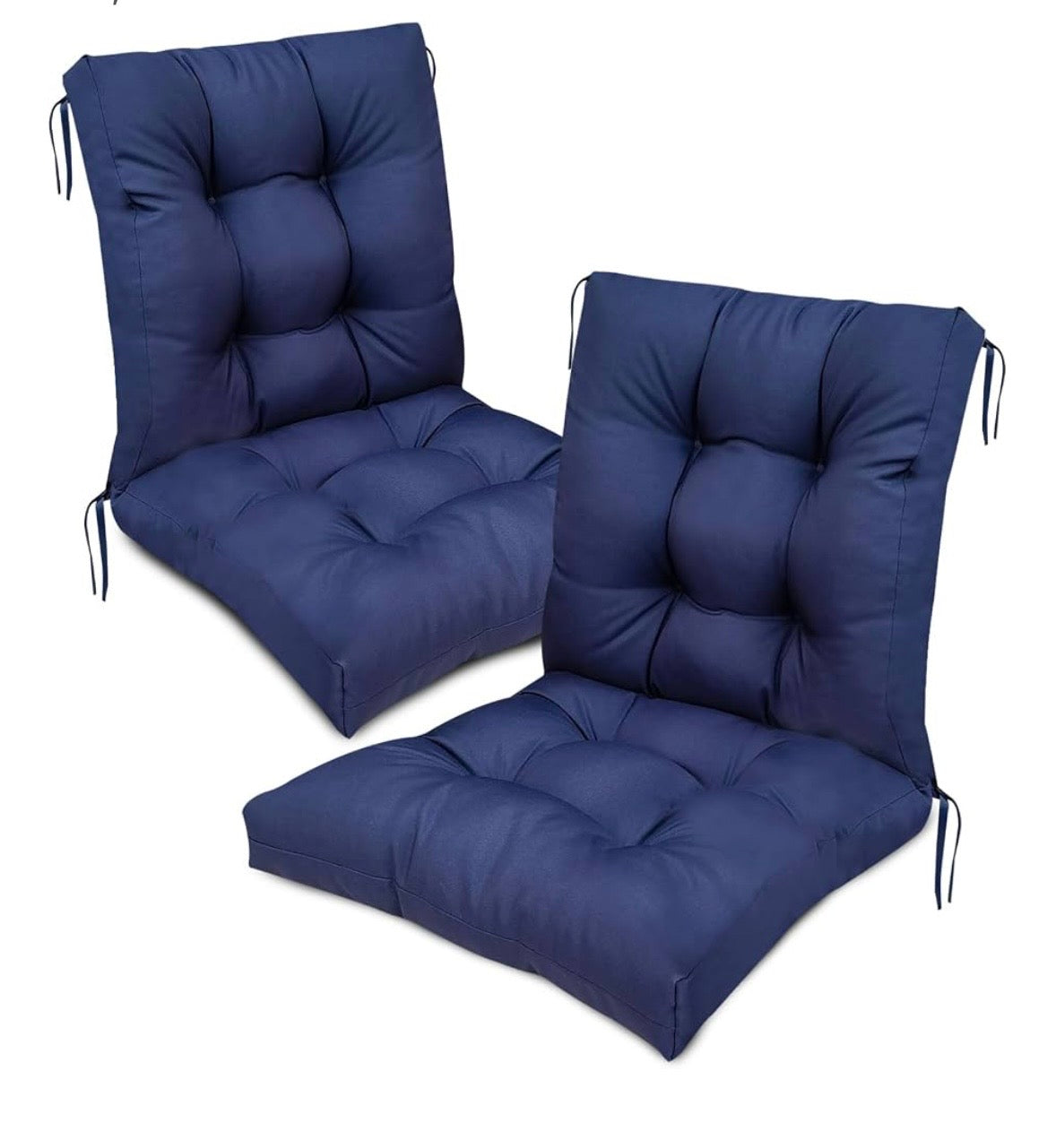 Outdoor Patio Chair Cushions with Back Support – Set of 2