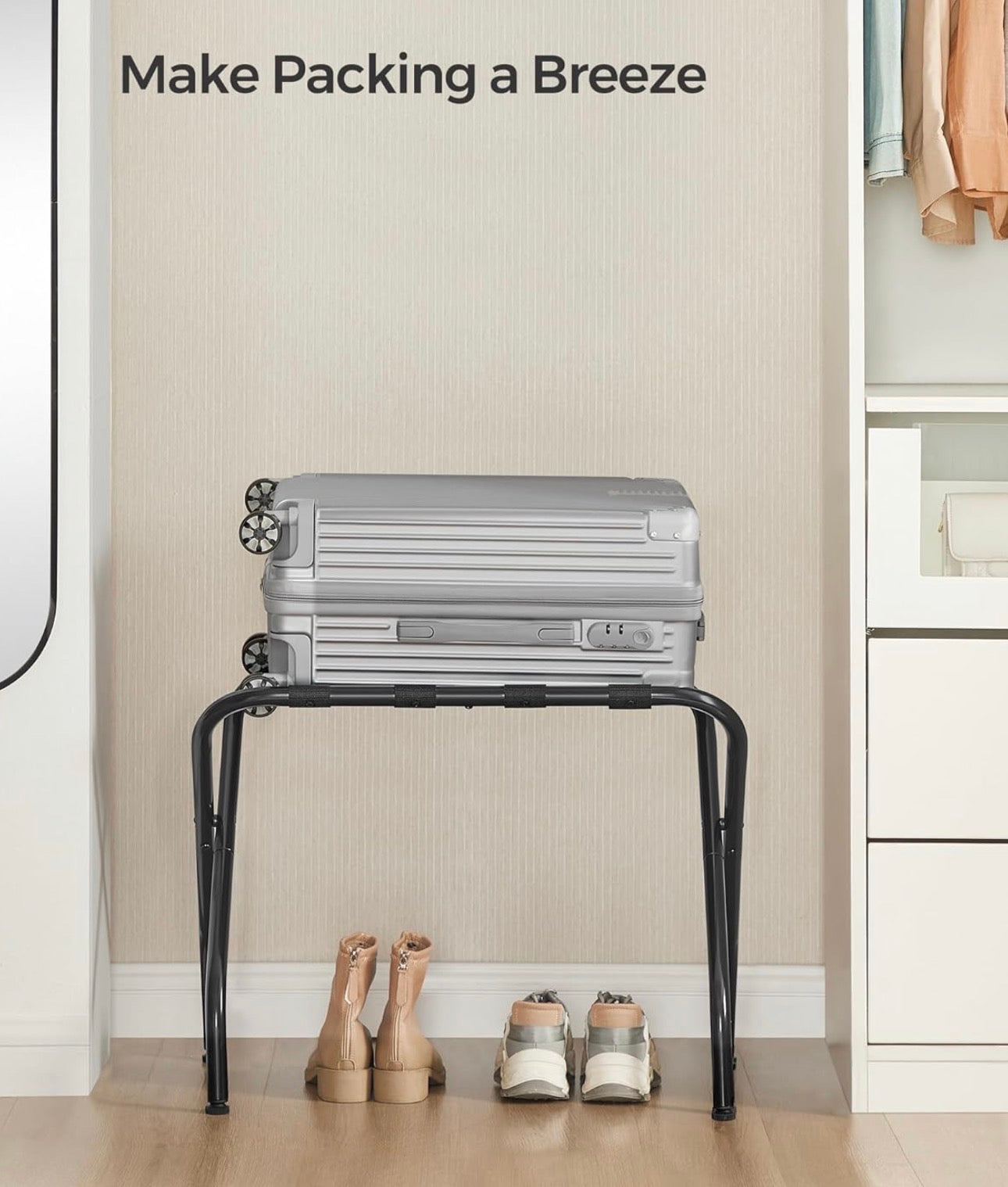 SONGMICS Foldable Luggage Racks – Set of 2