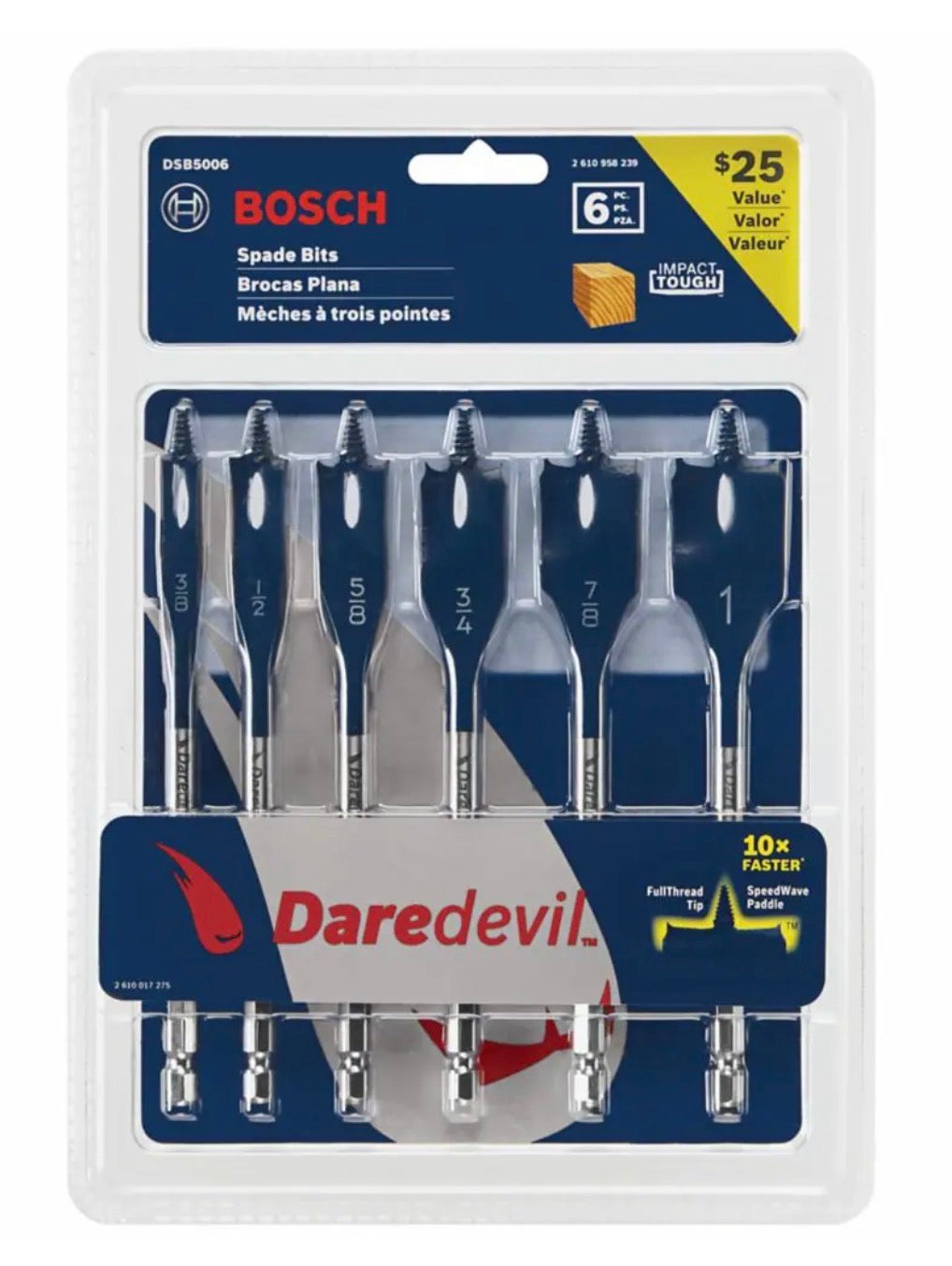 BOSCH Daredevil Spade Bit Set – 6-Piece