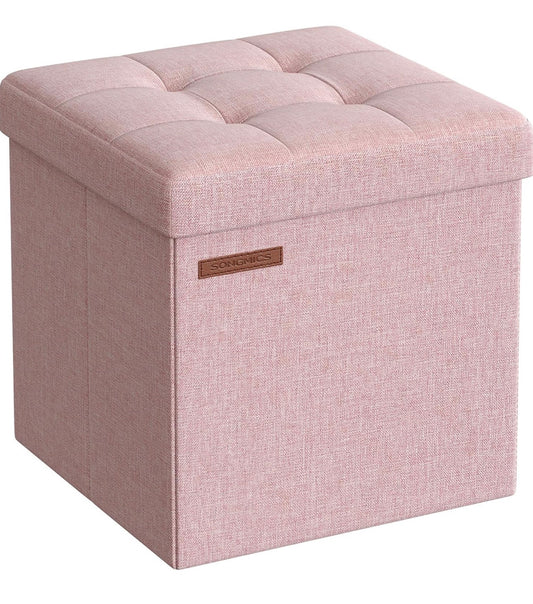 SONGMICS Foldable Storage Ottoman Cube