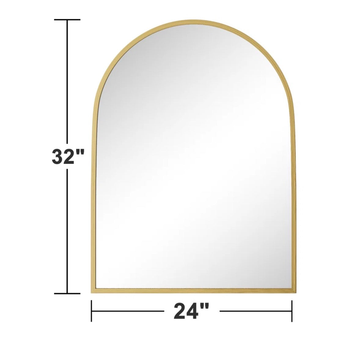Set of 2 Metal Arch Wall Mirrors