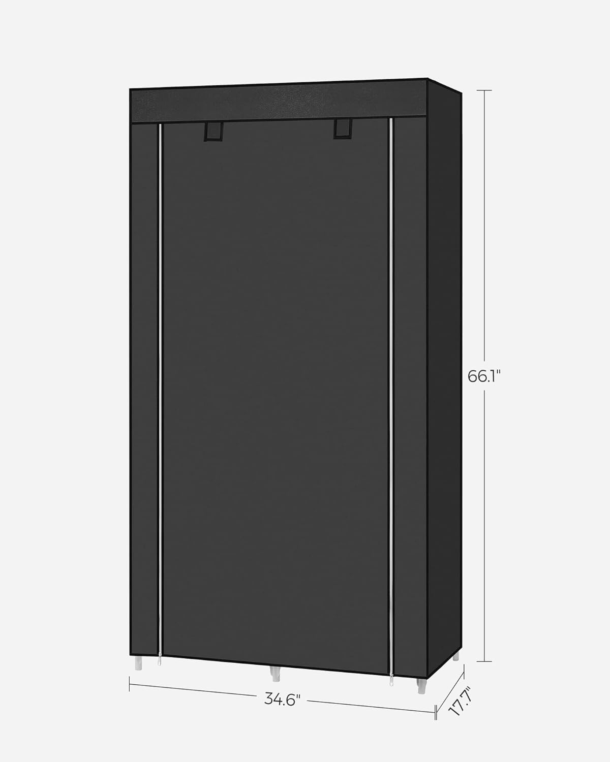 SONGMICS 2-Tier Portable Fabric Wardrobe Closet – Ink Black
