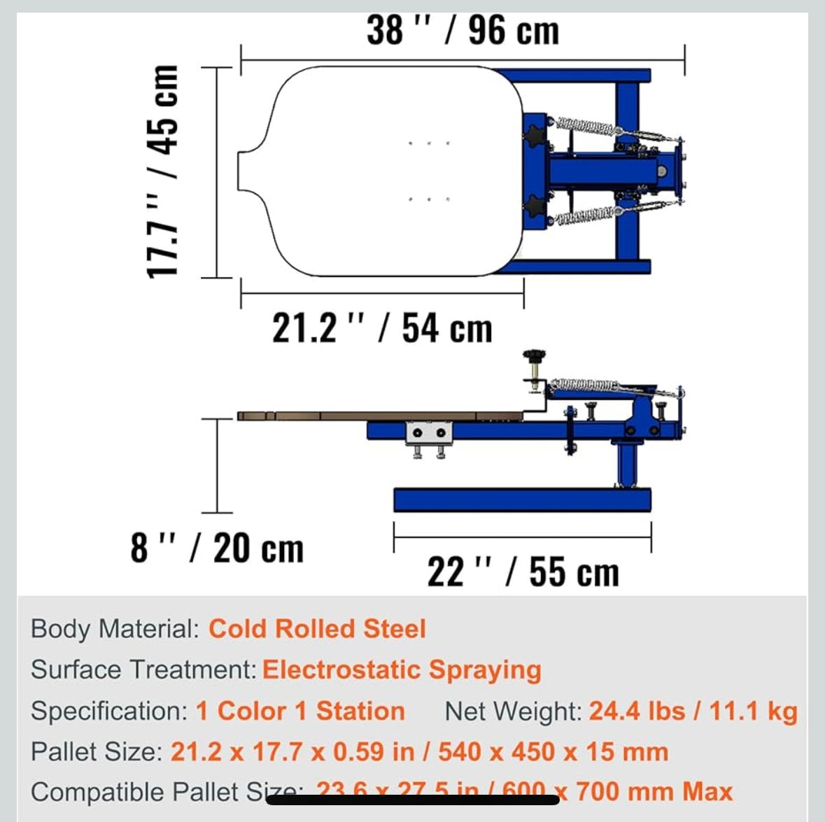 NEW – VEVOR 1-Color 1-Station Screen Printing Machine – T-Shirt Press for Home or Business