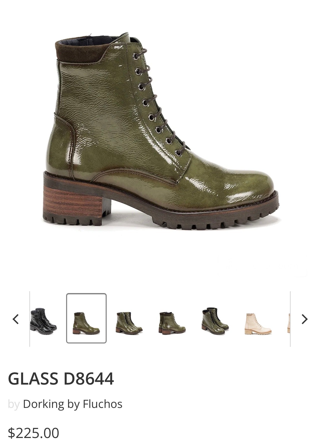 Dorking by Fluchos Women’s Patent Leather Lace-Up Boots